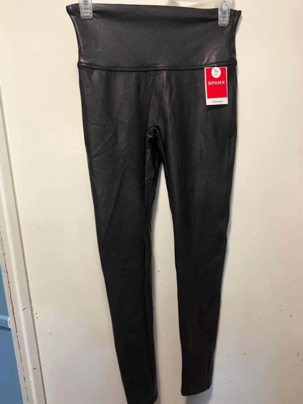 SPANX BNWT Faux Leather Leggings - Charcoal Medium Petite
